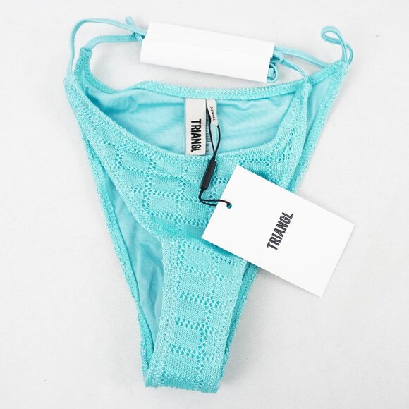 Triangl Mala Jave Blue Crochet Balconette Bikini Top (Small+) & Bottoms (XS) NWT - Picture 6 of 9